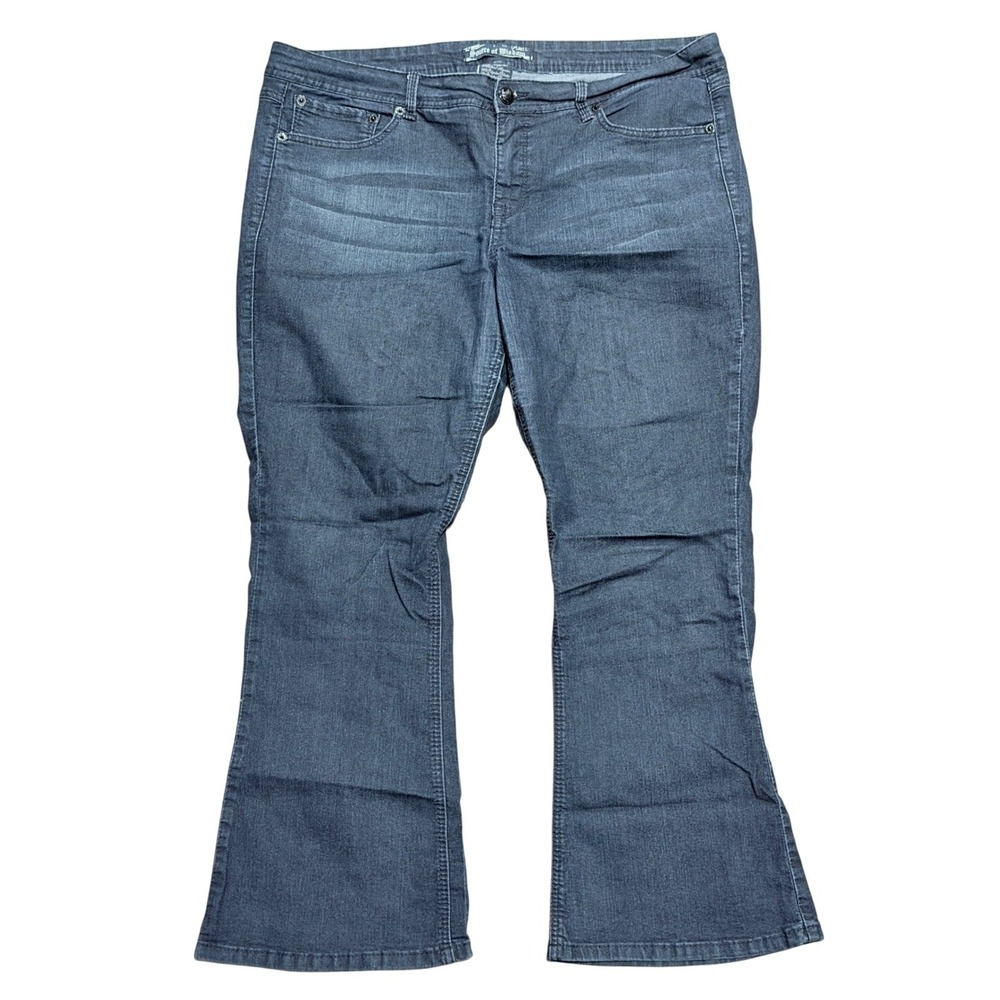 Source of Wisdom Jeans Womens Plus 20 Dark Denim Bootcut Flare Stretch Comfort
